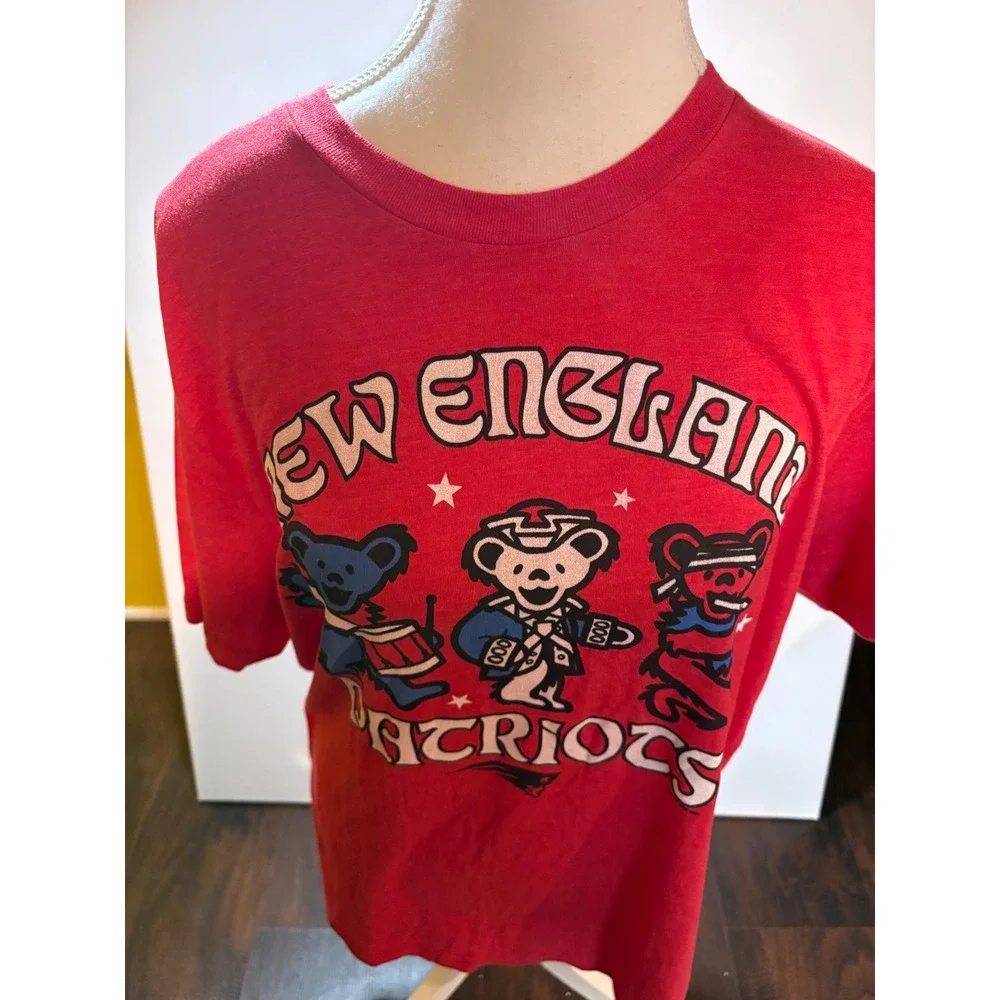 Grateful Dead Patriots Shirt Large L Red Dancing Bears Marching Band Homage (
